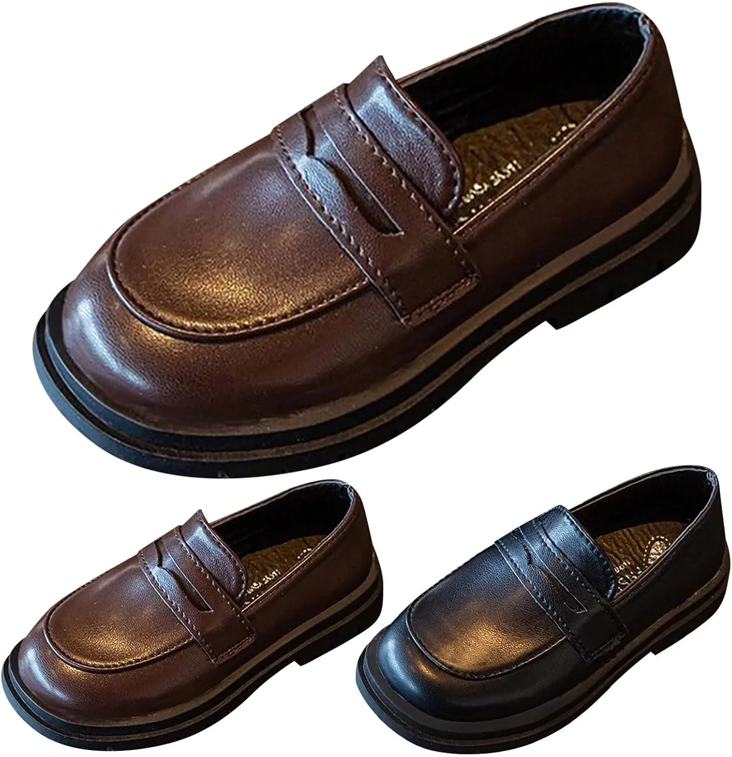 Girls Chunky Loafers Dress Shoes for Girl Platform enny Loafers Round Toe School Uniform Slip On Oxford Shoes