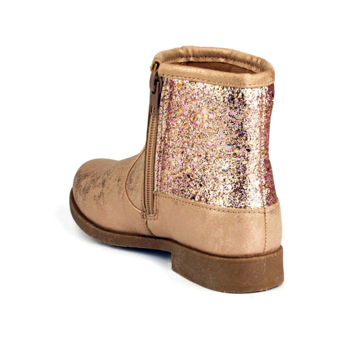 Girls Rose Pink Zip Up Ankle Boot