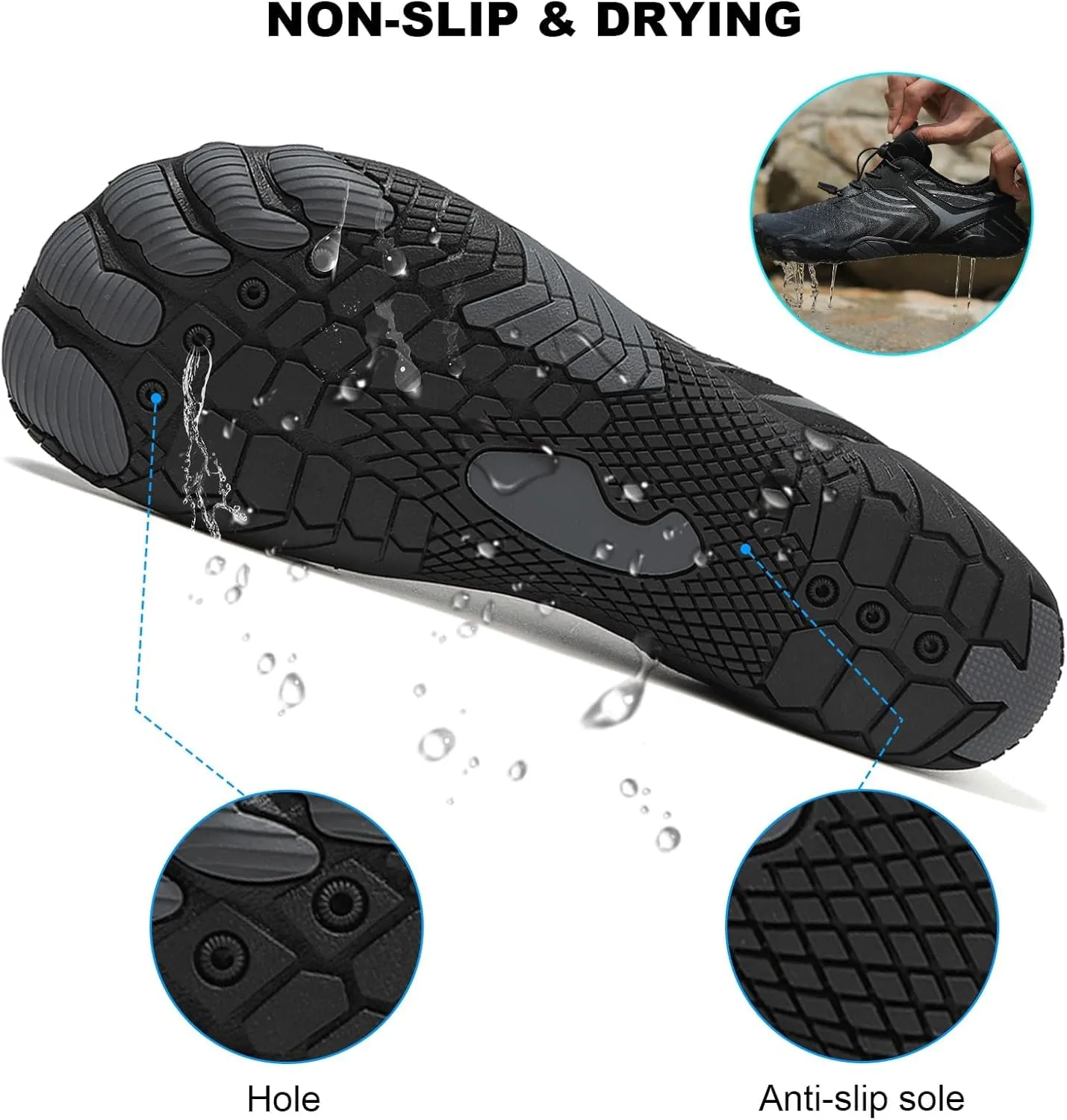 Hike Barefoot Shoes for Women Men Footwear Pro Barefoot Shoes with Wide Toe Box, Healthy & Non-Slip Breathable Athletic Beach Pool Surf Hiking Walking