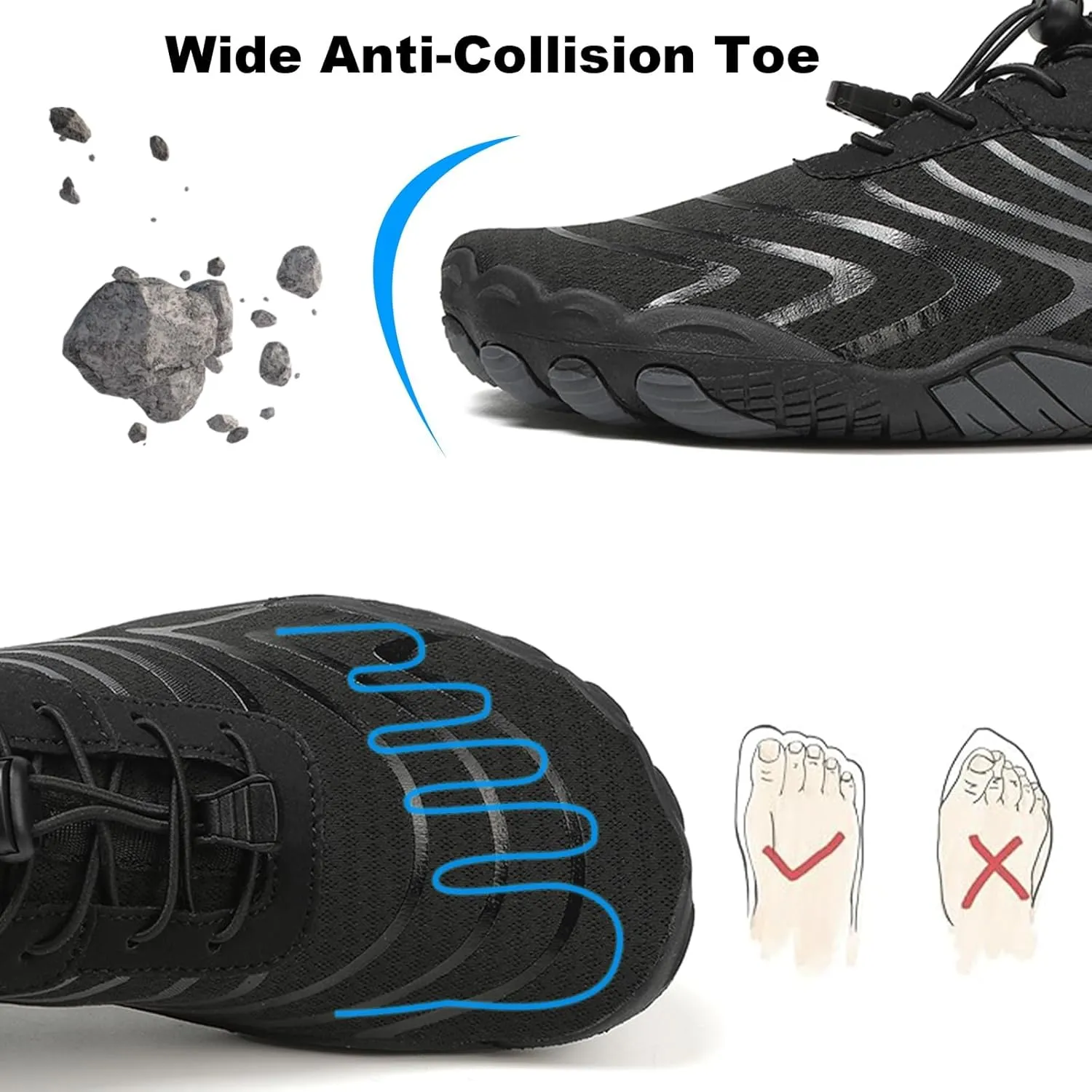 Hike Barefoot Shoes for Women Men Footwear Pro Barefoot Shoes with Wide Toe Box, Healthy & Non-Slip Breathable Athletic Beach Pool Surf Hiking Walking