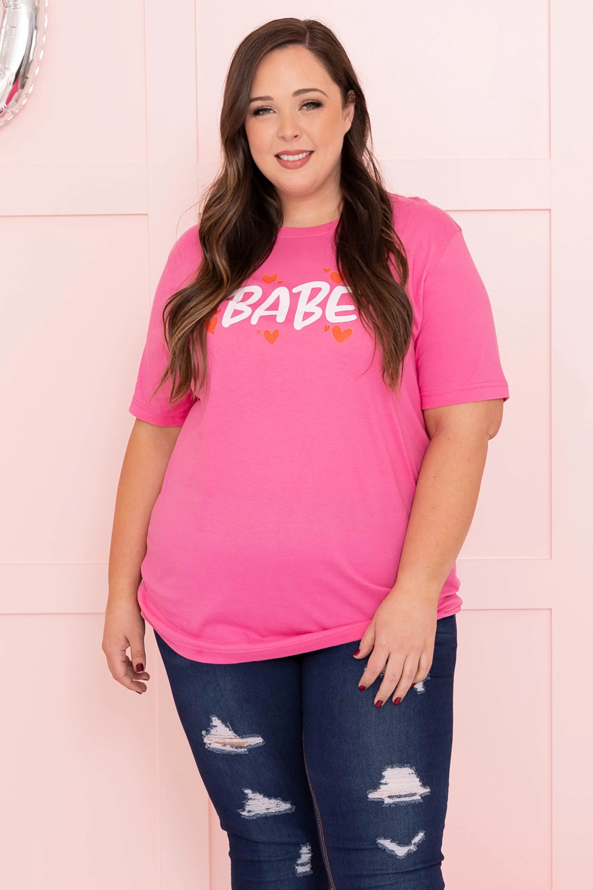 I Heart You Babe Tee, Charity Pink