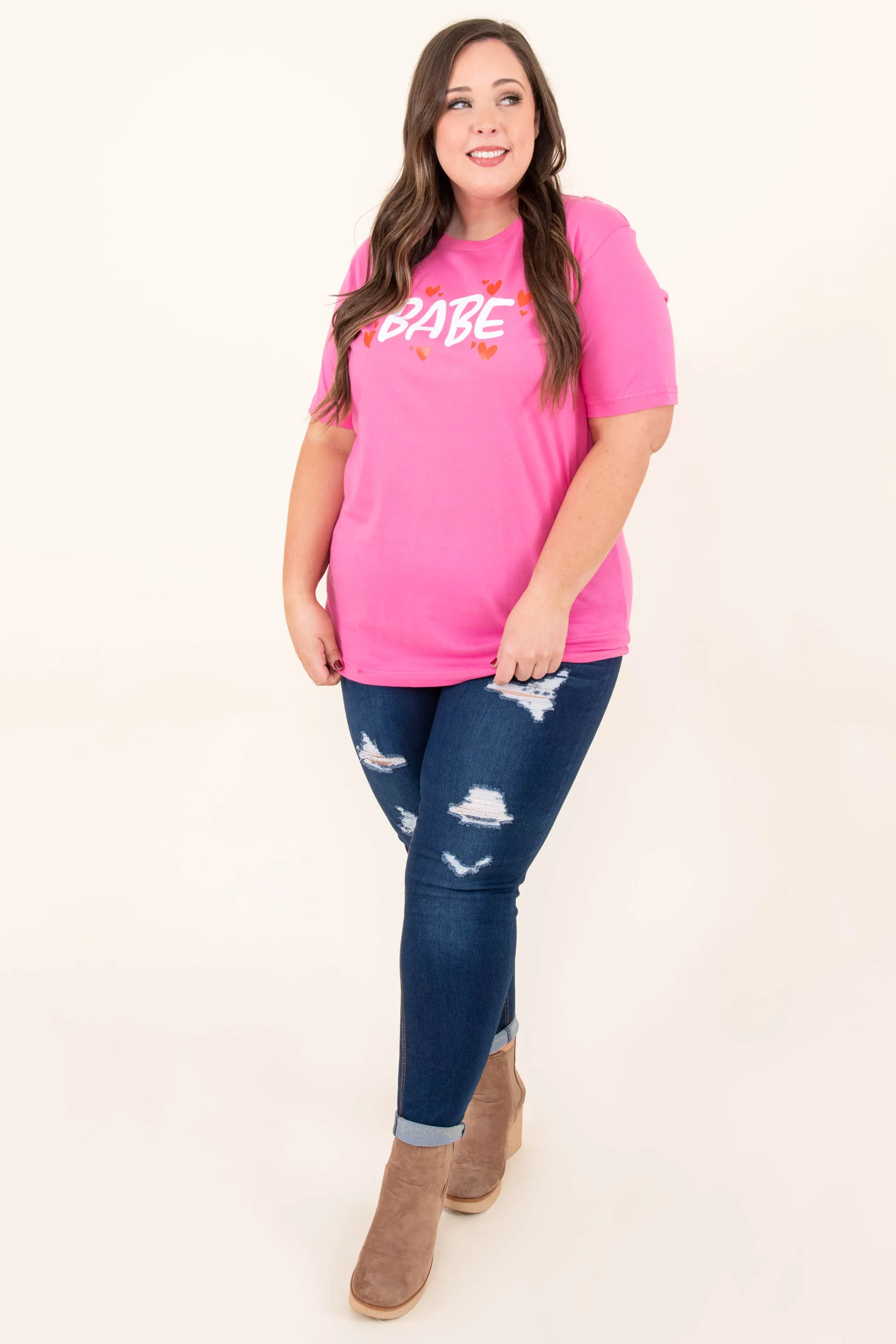 I Heart You Babe Tee, Charity Pink