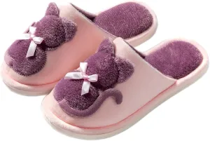 Indoor Winter Scuff Slippers for Women, Adorable Warm Slippers