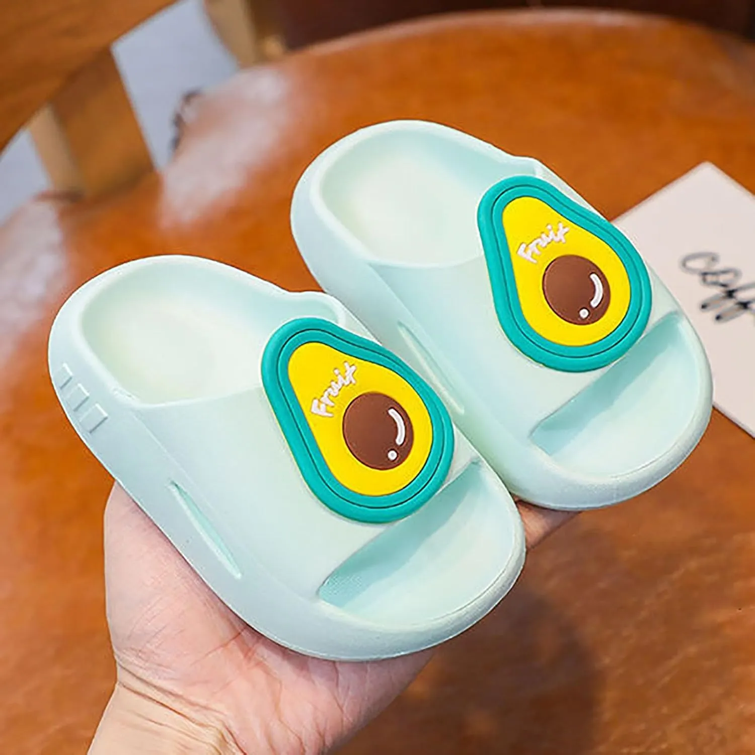 Kids Cute Cartoon Slides Slippers Boys Girls Lightweight Soft EVA Non-Slip Slides Slippers Open Toe Comfy Garden Shoes Indoor Outdoor Children Water Shower Beach Pool Sandals for Toddler Summer