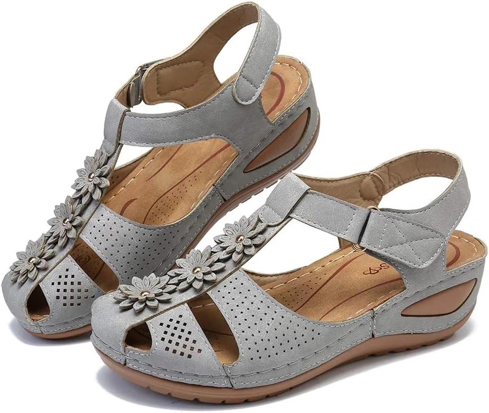 Ladies Girls Ankle Toe Sandals Soft Comfortable Sole Shoes Hollow Round Women's Casual Dress Shoes