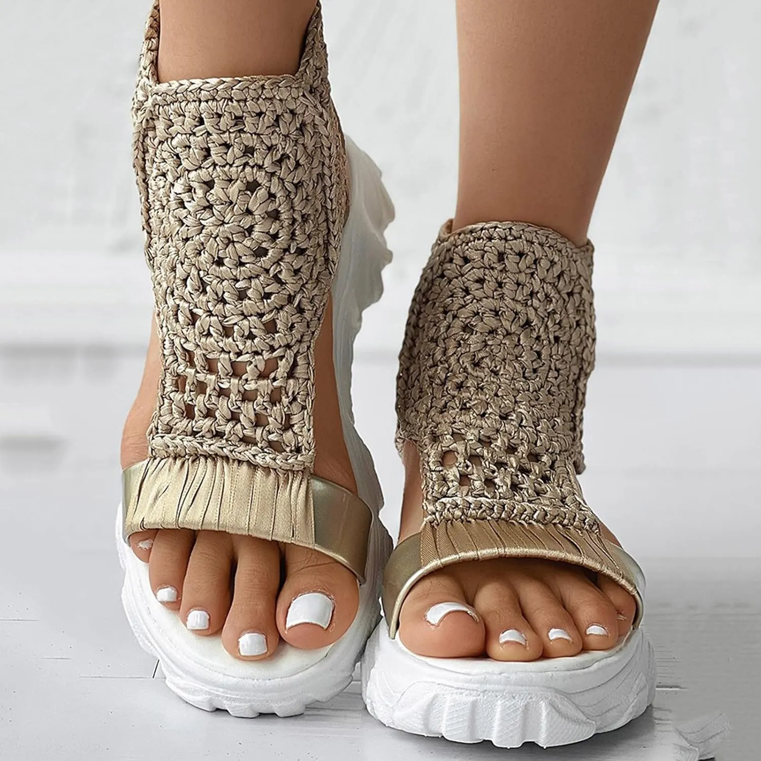 Ladies Shoes Thick Sole Fish Mouth Sandals Fashion Casual Comfortable Soft Outdoor Beach Womens Bohemian Sandals