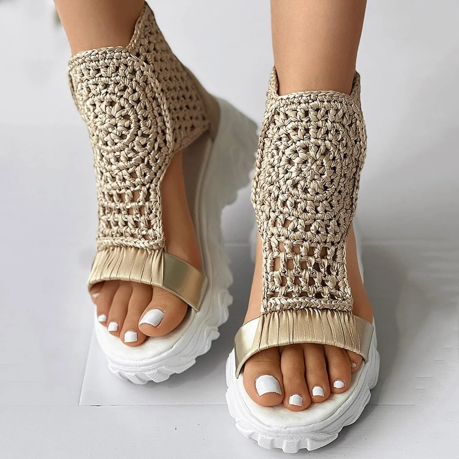 Ladies Shoes Thick Sole Fish Mouth Sandals Fashion Casual Comfortable Soft Outdoor Beach Womens Bohemian Sandals