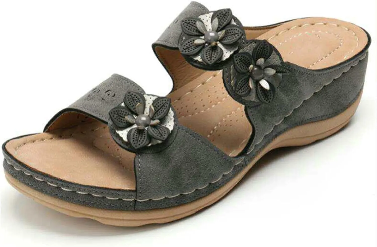 Ladmiple Comfortable Orthopedic Sandals For Women Dressy Summer Walking Flip Flops Orthotic Slides with Arch Support