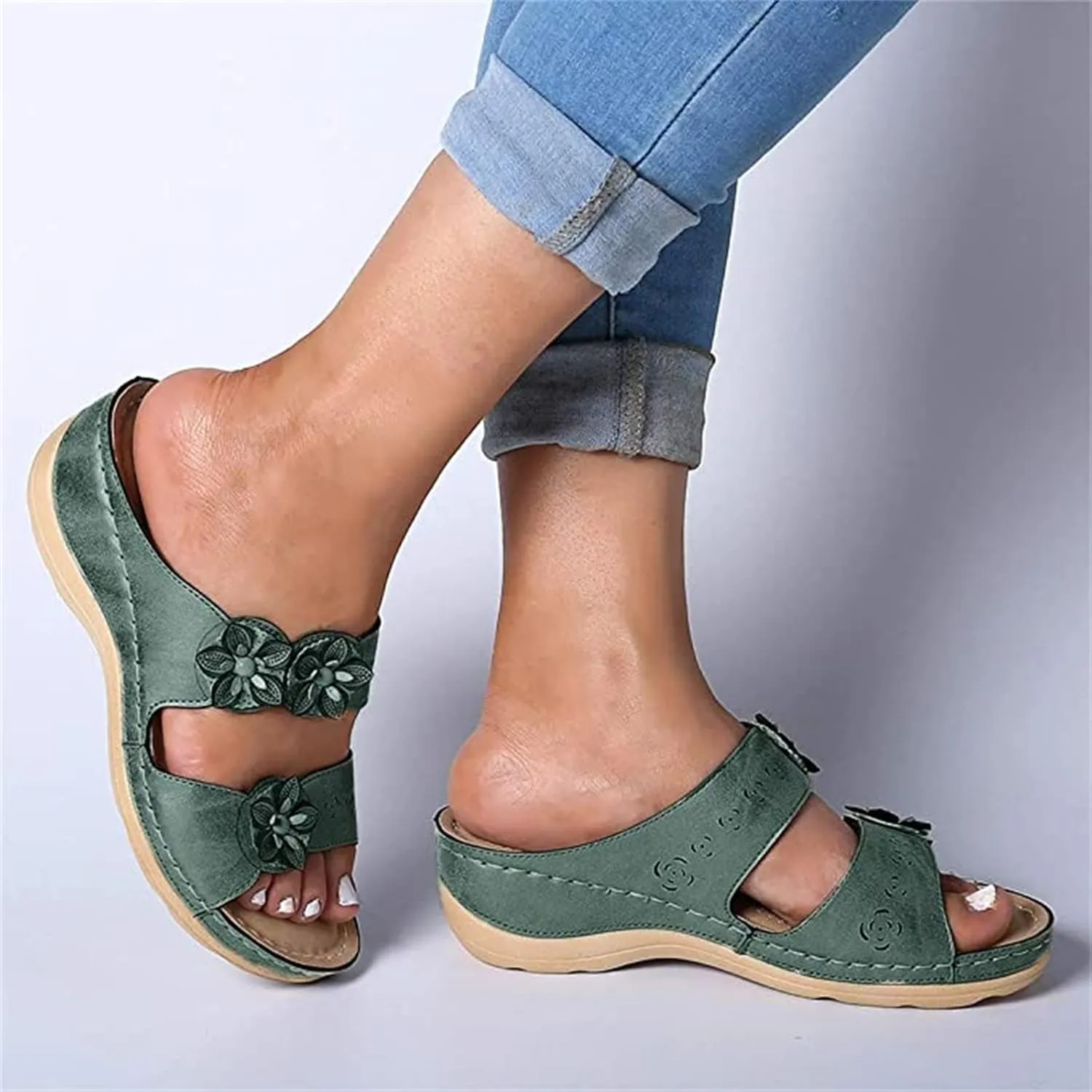 Ladmiple Comfortable Orthopedic Sandals For Women Dressy Summer Walking Flip Flops Orthotic Slides with Arch Support