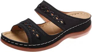 Ladmiple Orthopedic Sandals For Women Dressy Summer Comfortable Walking Flip Flops Orthotic Slides Shoes with Arch Support