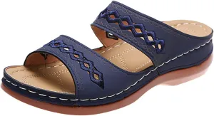 Ladmiple Orthopedic Sandals For Women Dressy Summer Comfortable Walking Flip Flops Orthotic Slides Shoes with Arch Support