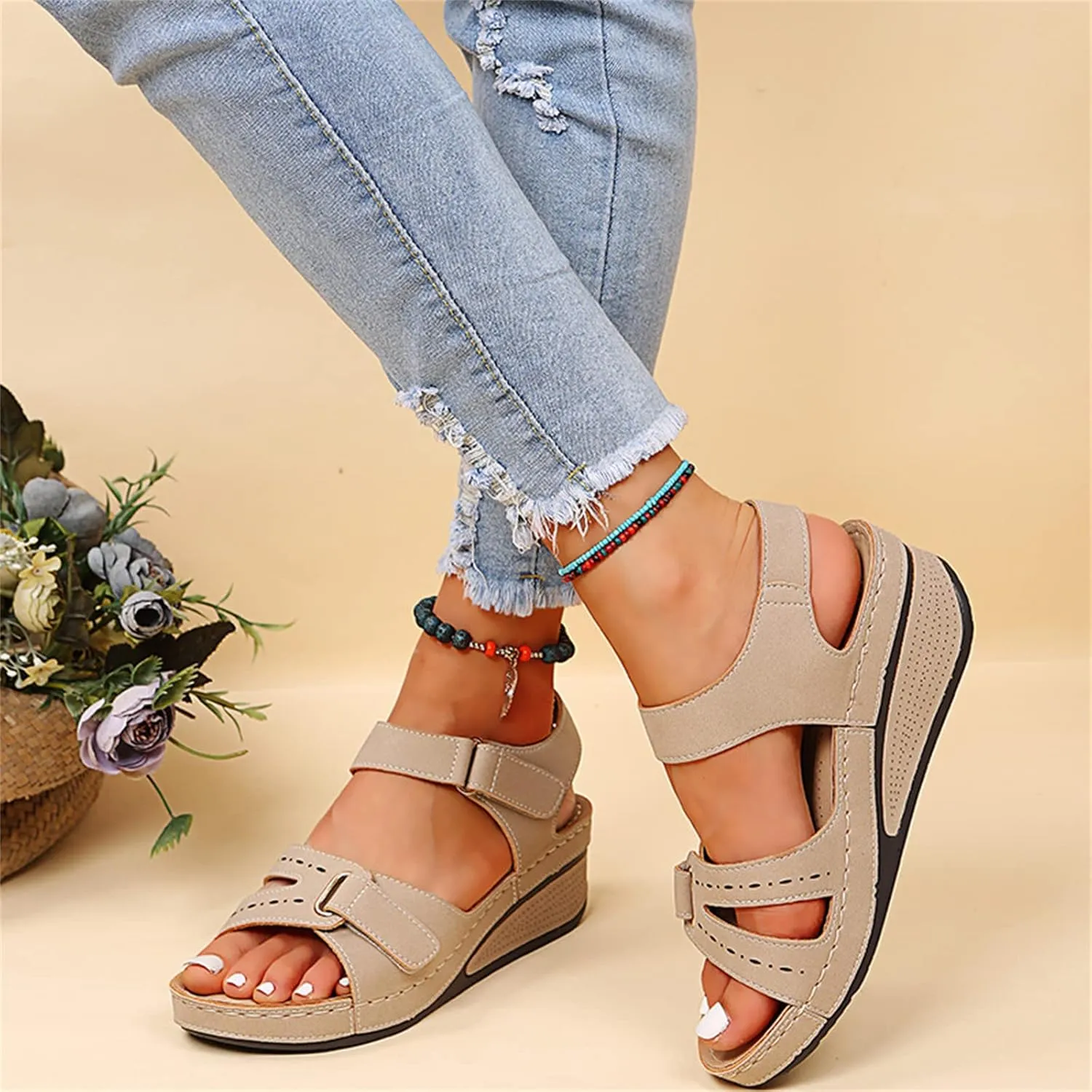 Ladmiple Orthopedic Sandals For Women Elegant Comfortable Arch Support Orthotic Flip Flops Dressy Summer Cute Walking Slides