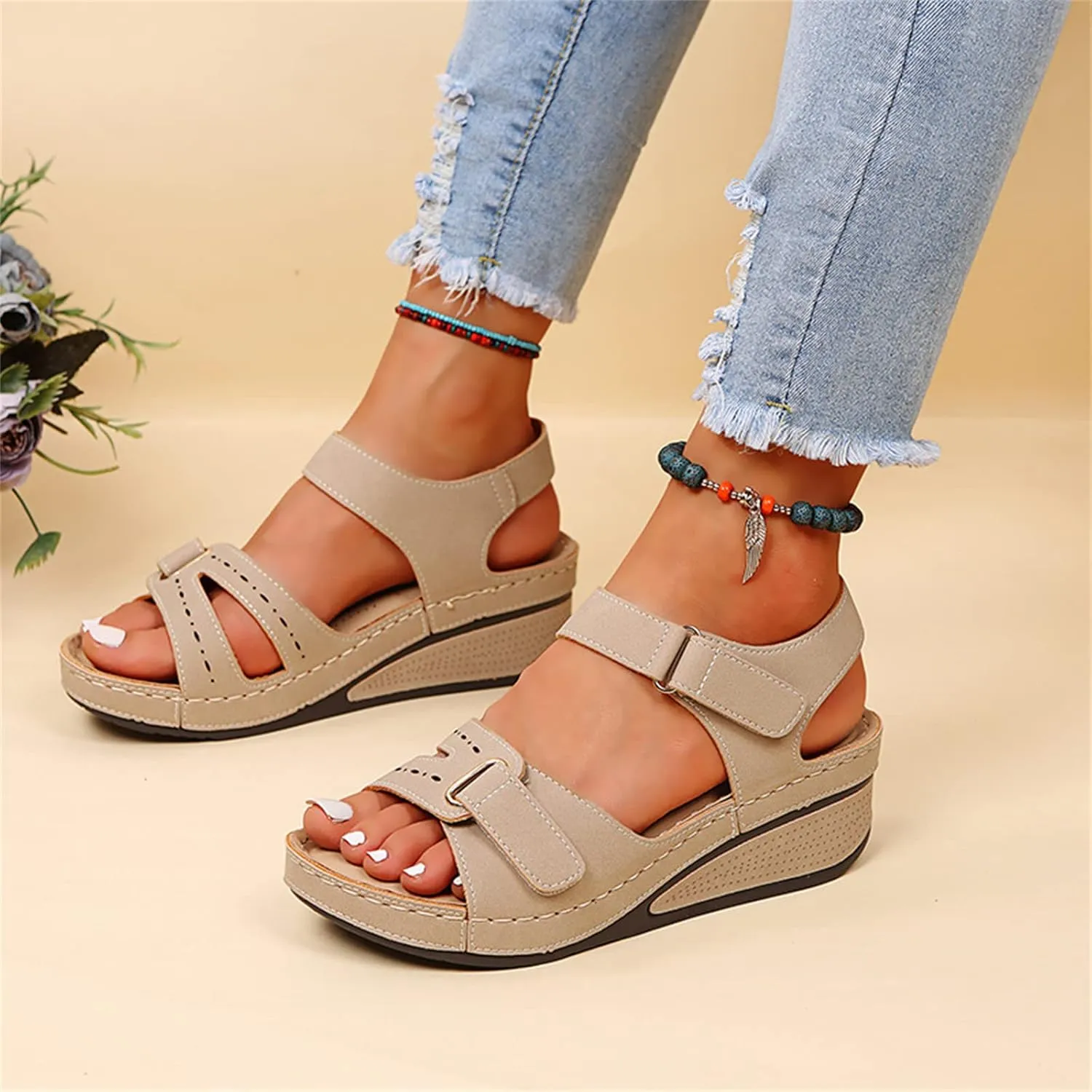 Ladmiple Orthopedic Sandals For Women Elegant Comfortable Arch Support Orthotic Flip Flops Dressy Summer Cute Walking Slides