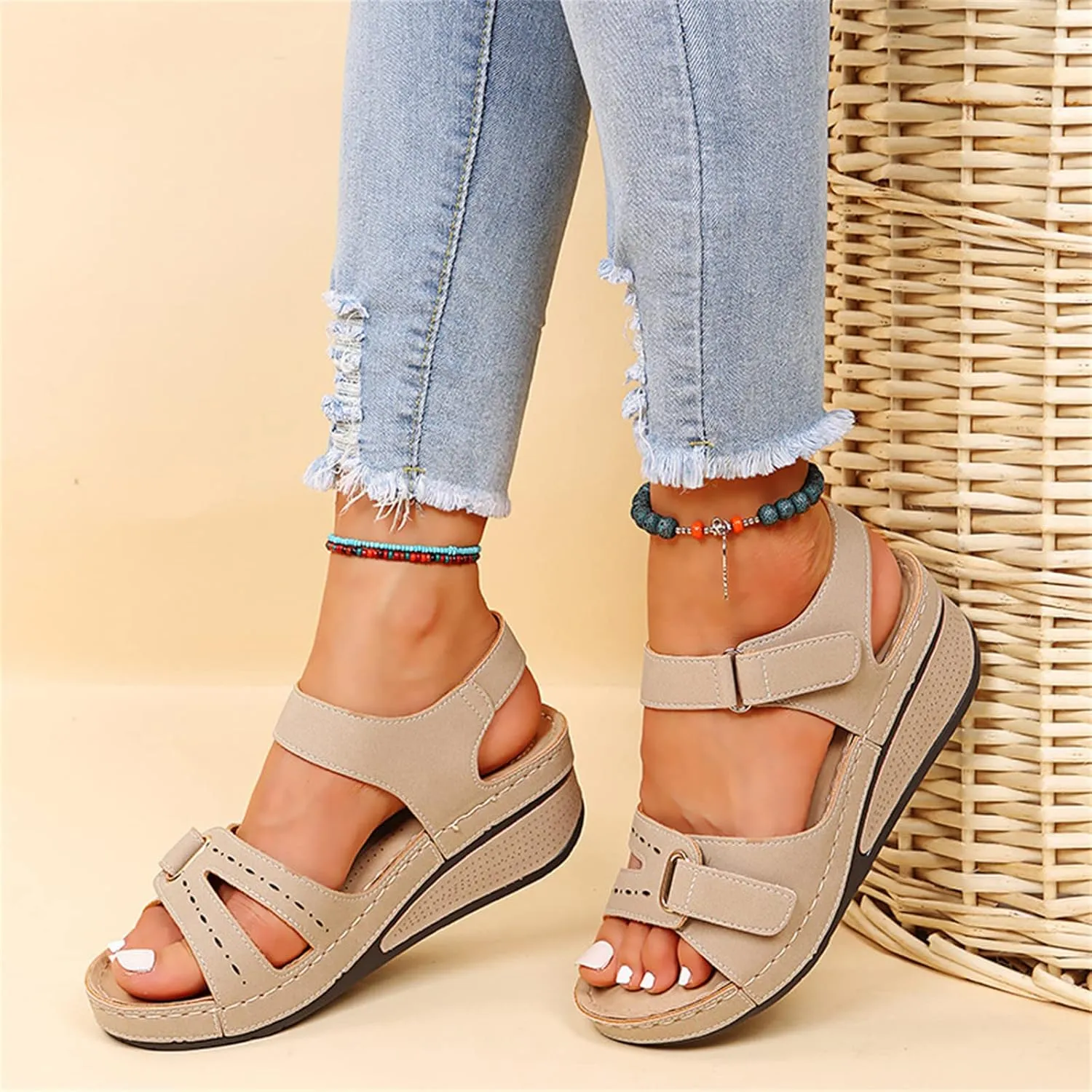 Ladmiple Orthopedic Sandals For Women Elegant Comfortable Arch Support Orthotic Flip Flops Dressy Summer Cute Walking Slides