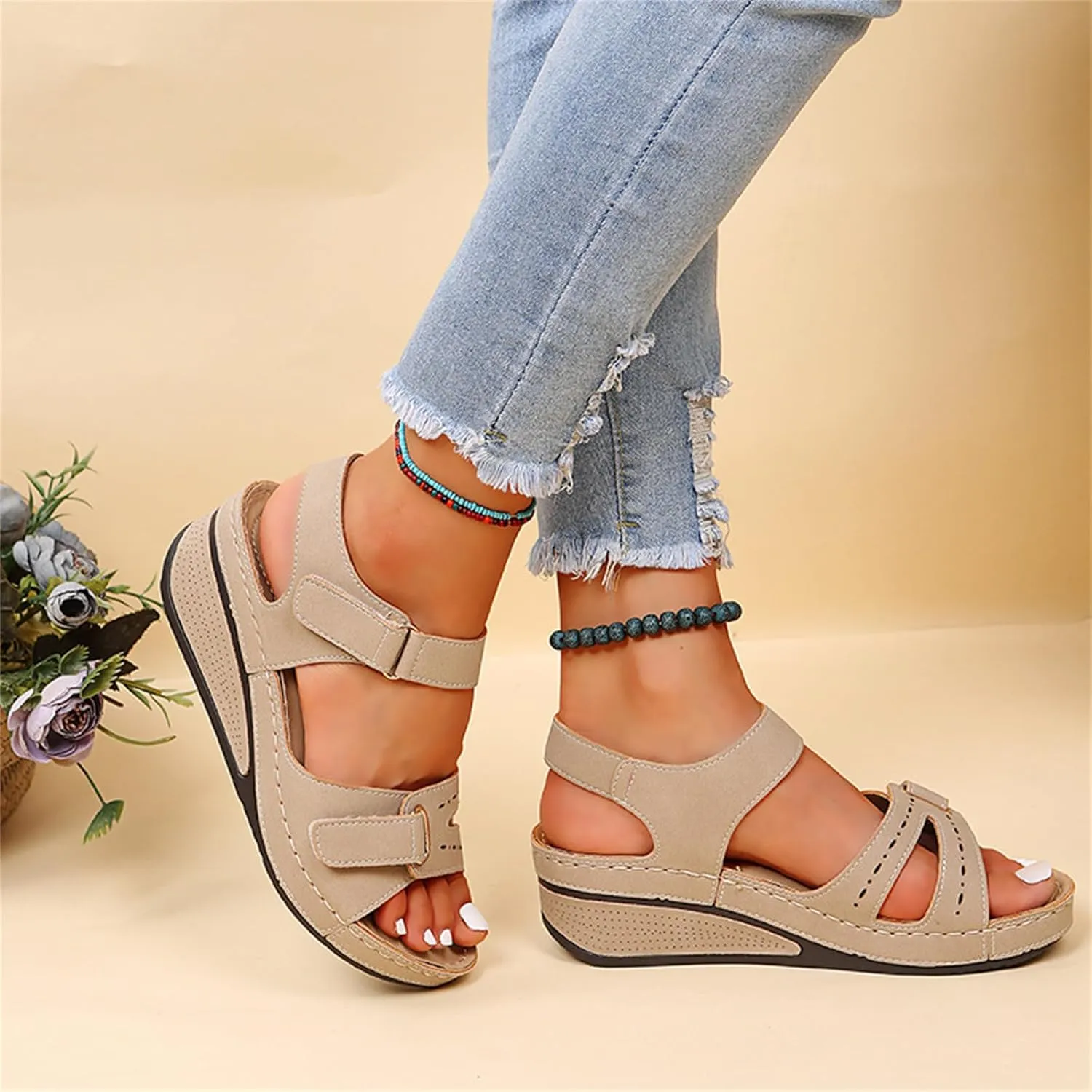 Ladmiple Orthopedic Sandals For Women Elegant Comfortable Arch Support Orthotic Flip Flops Dressy Summer Cute Walking Slides