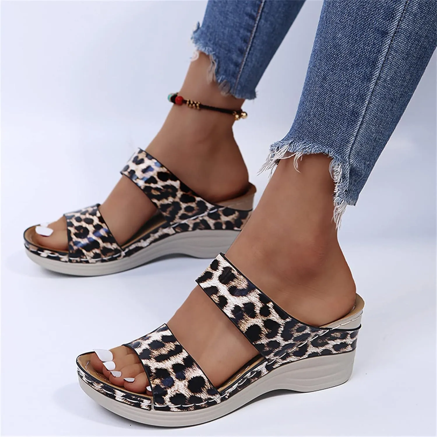Ladmiple Orthopedic Sandals For Women Flat Feet Comfortable Dressy Slip On Casual Summer Orthotic Flip Flop With Arch Support