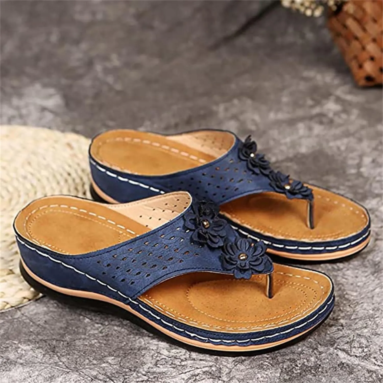 Ladmiple Sandals Women Comfortable Walking Arch Support Orthopedic Flip Flops Soft Dressy Summer Orthotic Slides 2024