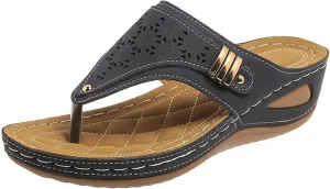 Ladmiple Sandals Women Dressy Summer Flat Cute Casual Beach Shoes Orthopedic Arch Support Thong Flip Flops Orthotic Slides