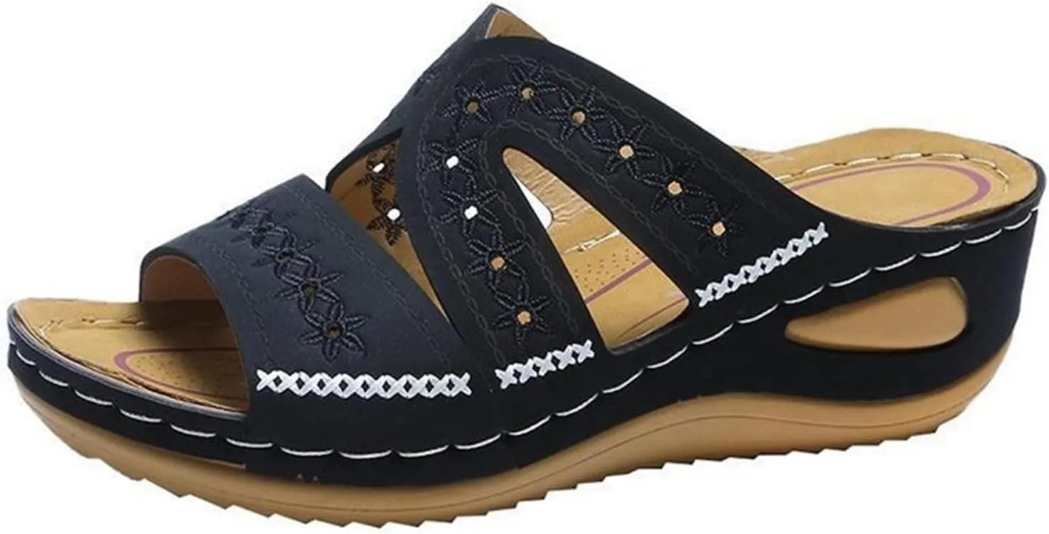 Ladmiple Sandals Women Dressy Summer Flat Walking Comfortable Fashion Orthotic Slides Orthopedic Slippers With Arch Support