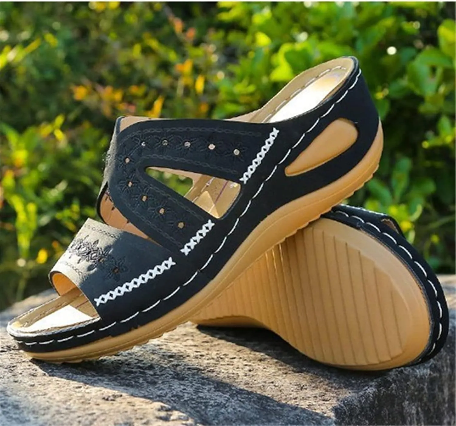 Ladmiple Sandals Women Dressy Summer Flat Walking Comfortable Fashion Orthotic Slides Orthopedic Slippers With Arch Support