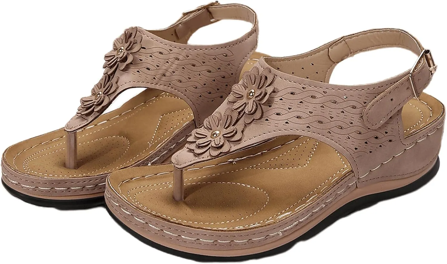 Ladmiple Sandals Women Dressy Summer Wedge Orthopedic Arch Support Flip Flops Comfortable Walking Orthotic Slides 2024