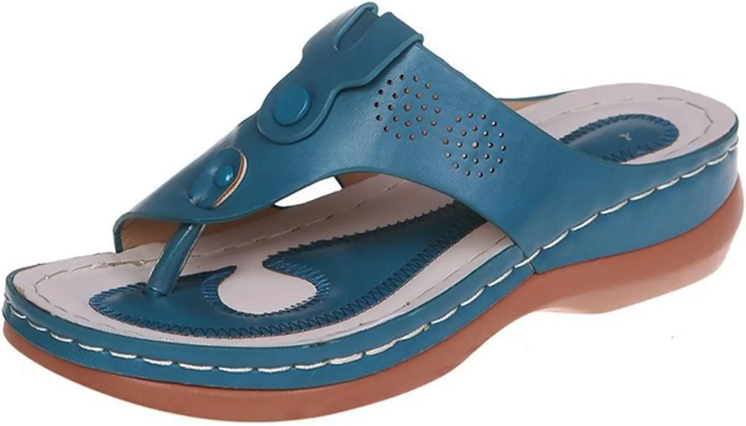 Ladmiple Sandals Women Fashion Flat Orthopedic Slides Dressy Summer Arch Support Orthotic Flip Flops for Plantar Fasciitis
