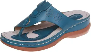 Ladmiple Sandals Women Fashion Flat Orthopedic Slides Dressy Summer Arch Support Orthotic Flip Flops for Plantar Fasciitis