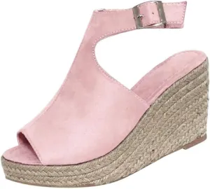 Ladmiple Summer Sandals for Women 2023 Platform Slip On Shoes Wedge Sandals Open Toe Comfy Dressy High Heel Wedge Sandal