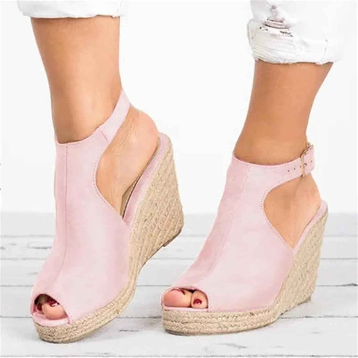 Ladmiple Summer Sandals for Women 2023 Platform Slip On Shoes Wedge Sandals Open Toe Comfy Dressy High Heel Wedge Sandal
