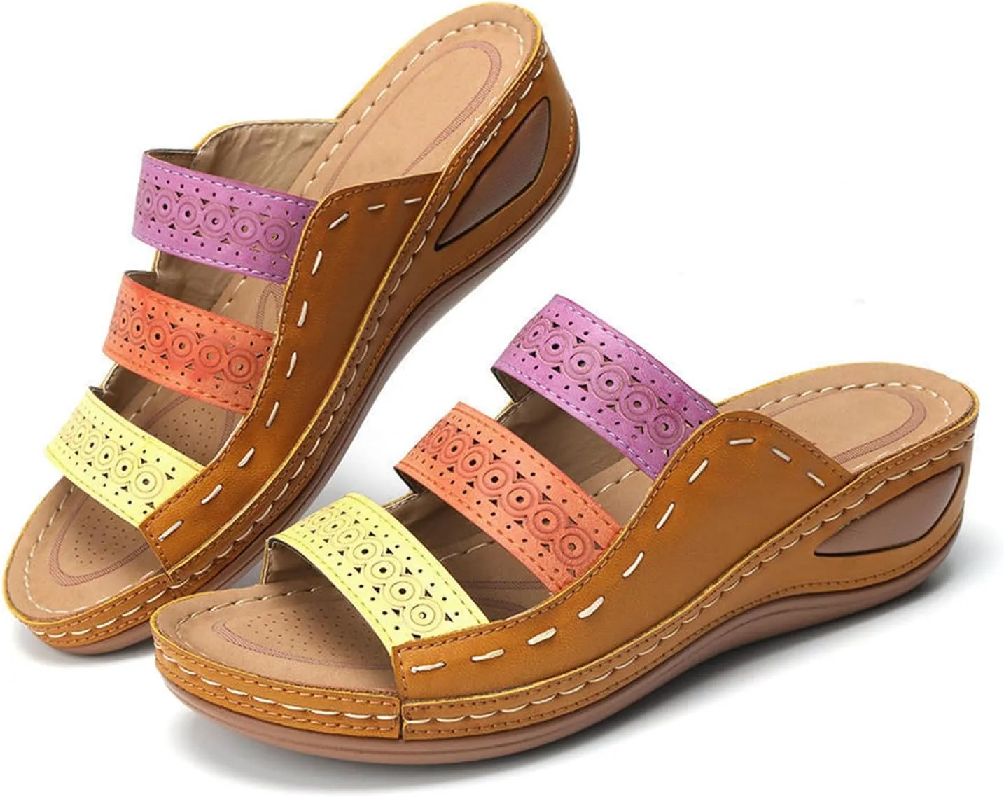 Ladmiple Summer Sandals For Women 2024 Trendy Casual Orthotic Slides Comfortable Orthopedic Slippers Dressy Walking Flip Flop