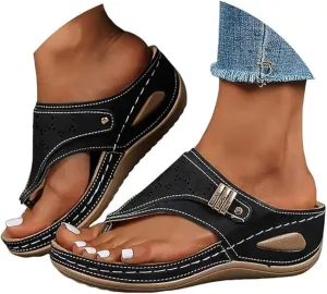 Ladmiple Womens Sandals Comfortable Dressy Arch Support Orthopedic Slippers Orthotic Thong Flip Flops Summer Walking Slides