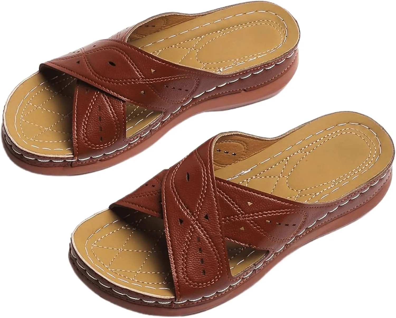 Ladmiple Womens Sandals Comfortable Dressy With Arch Support Orthotic Flip Flops Summer Casual Cute Walking Orthopedic Slides