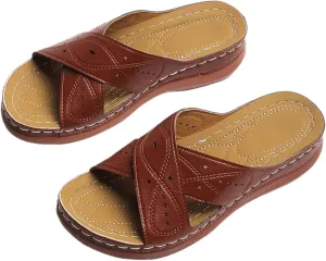 Ladmiple Womens Sandals Comfortable Dressy With Arch Support Orthotic Flip Flops Summer Casual Cute Walking Orthopedic Slides