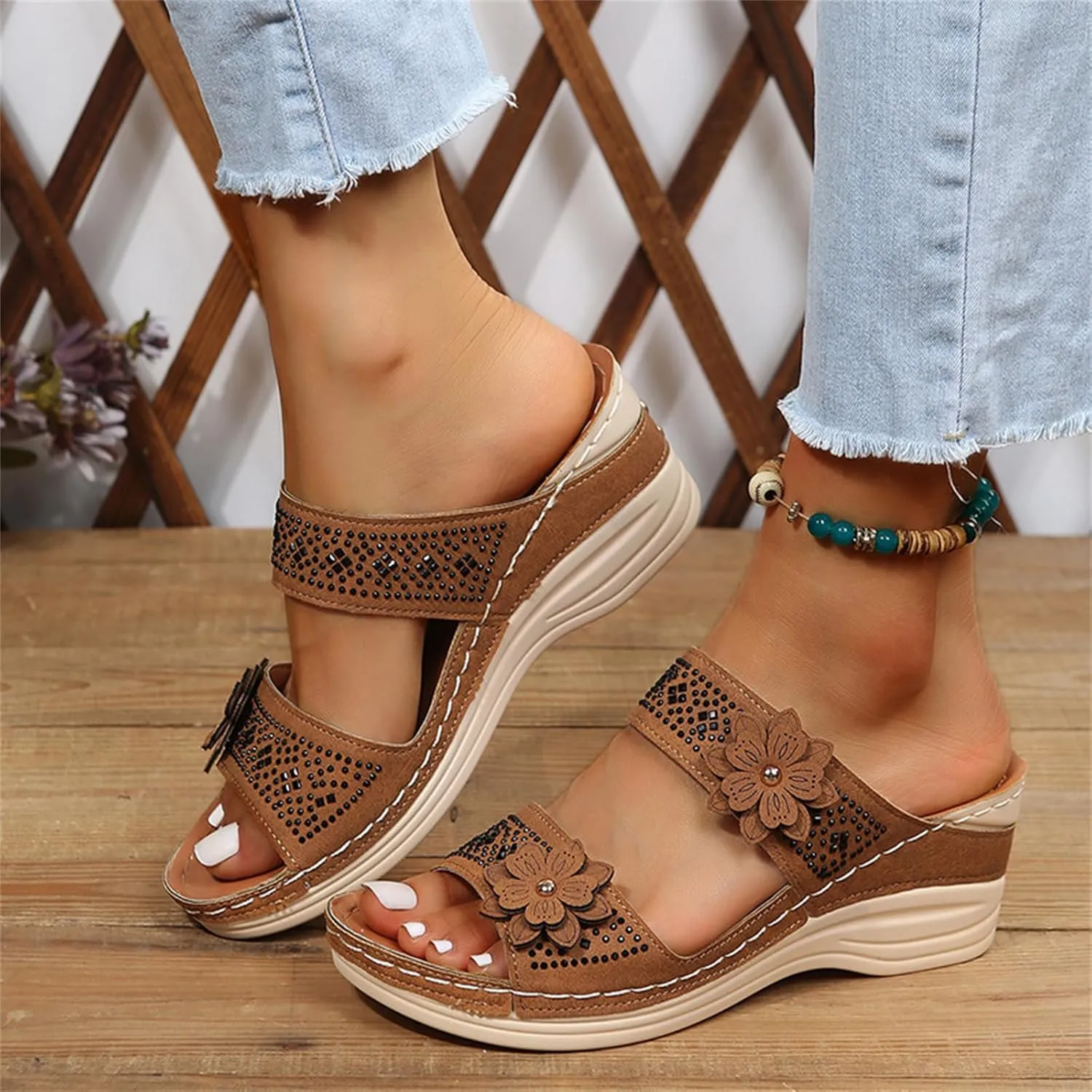 Ladmiple Womens Sandals Comfortable Slides Orthopedic Slippers Arch Support Dressy Summer Cute Walking Orthotic Flip Flops