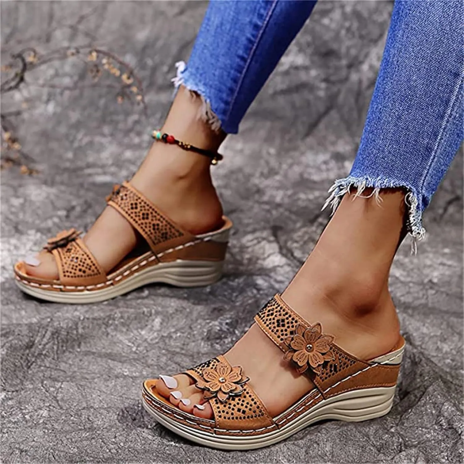 Ladmiple Womens Sandals Comfortable Slides Orthopedic Slippers Arch Support Dressy Summer Cute Walking Orthotic Flip Flops