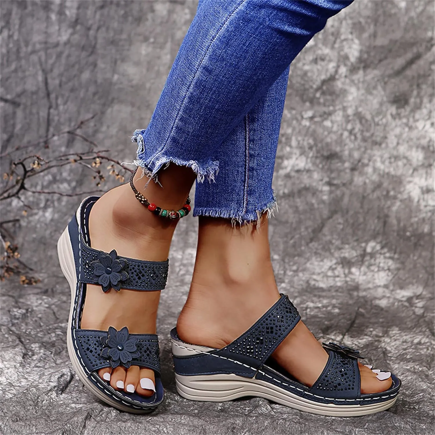 Ladmiple Womens Sandals Comfortable Slides Orthopedic Slippers Arch Support Dressy Summer Cute Walking Orthotic Flip Flops