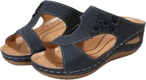 Ladmiple Womens Sandals Comfortable Walking Dressy Orthopedic Slippers Arch Support Orthotic Flip Flops Summer Beach Slides