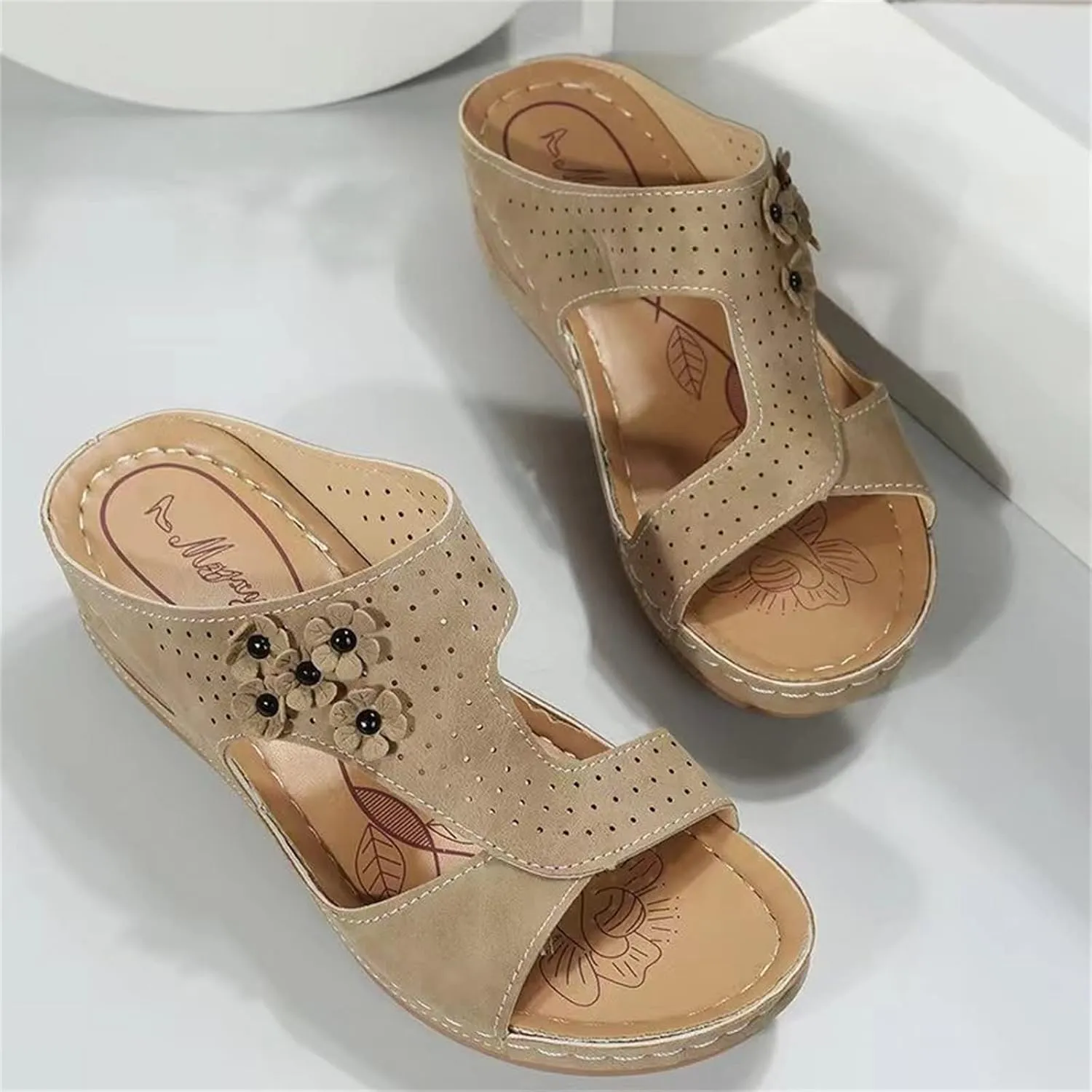 Ladmiple Womens Sandals Comfortable Walking Dressy Orthopedic Slippers Arch Support Orthotic Flip Flops Summer Beach Slides