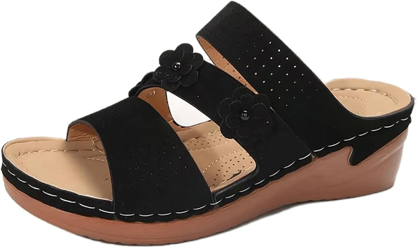 Ladmiple Womens Sandals Dressy Casual Comfortable Walking Orthopedic Slippers Summer Orthotic Flip Flops with Arch Support