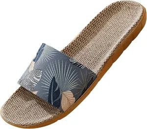 Linen Mens Fashion Home Slides Slip Shoes Couple On Beach Indoor Womens Slippers Men's Mens Slippers Indoor Outdoor