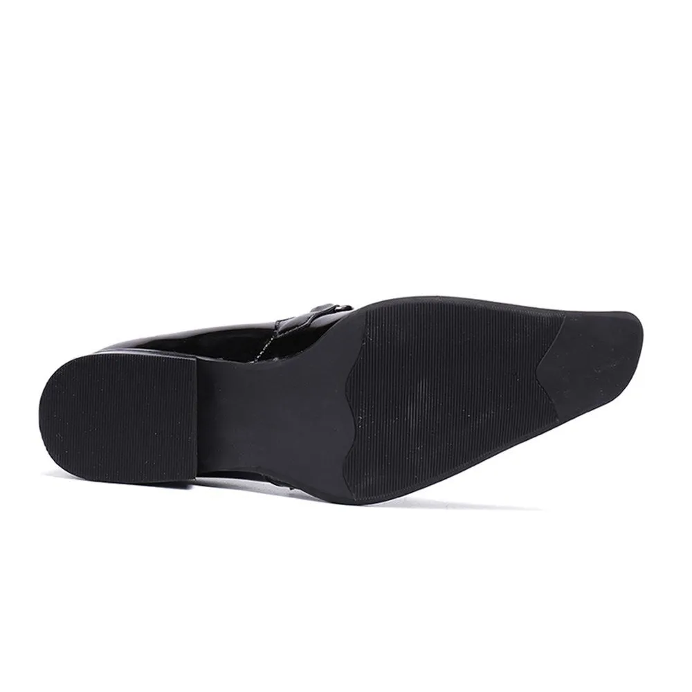 Men Pointed 3CM Heel Oxford Shoes