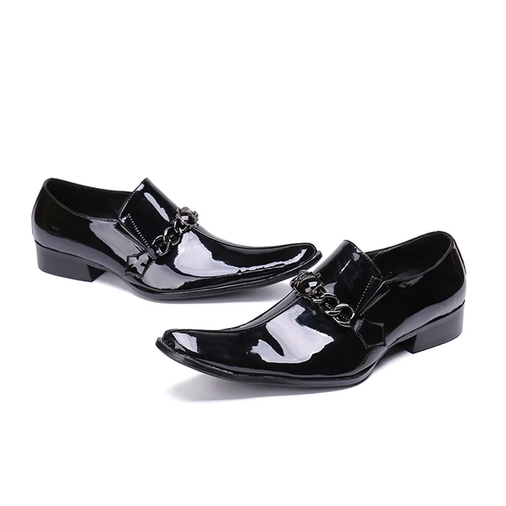 Men Pointed 3CM Heel Oxford Shoes