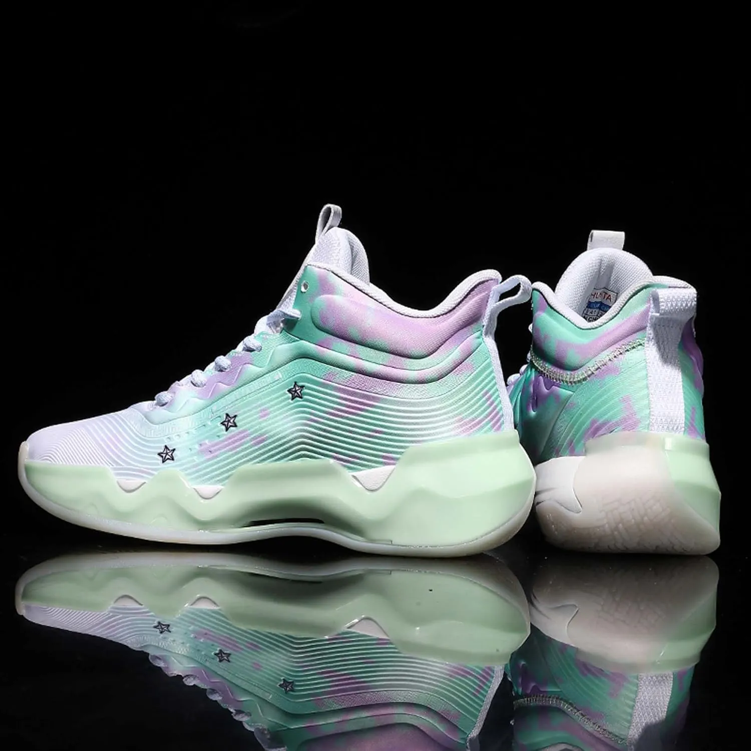 Mens and Womens Mid Top Lace Up Basketball Sneakers Comfortable and Breathable Running Shoes Anti Slip and Wear Resistant Walking Shoes Couple Park Walking Shoes Fitness Training Shoes