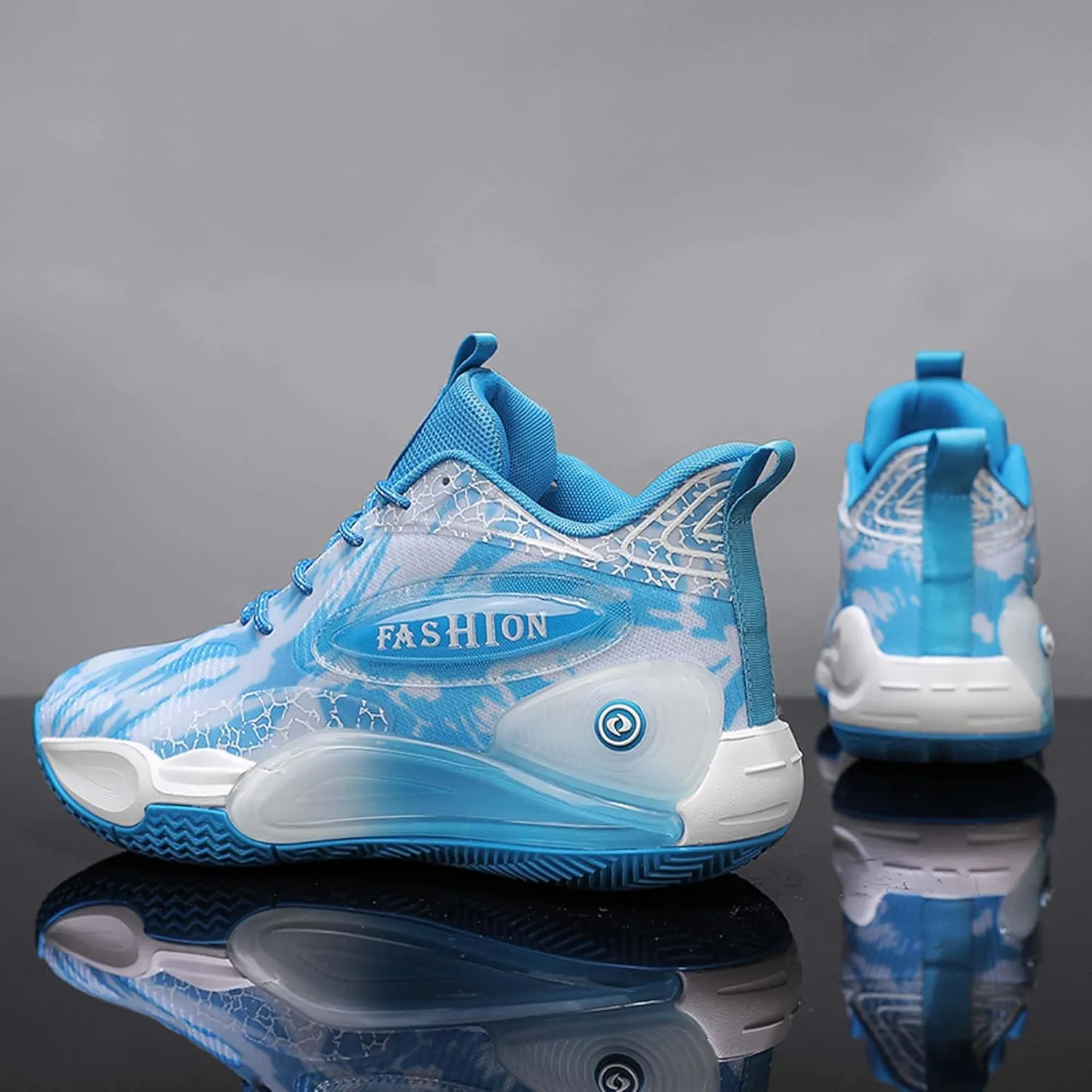 Mens and Womens Non Alip and Breathable Running Shoes High Elasticity Basketball Sneakers Lace Up Mid Top Hiking Shoes Rbber Soles Durable Walking Shoes Competitive Badminton Shoes