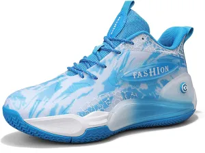 Mens and Womens Non Alip and Breathable Running Shoes High Elasticity Basketball Sneakers Lace Up Mid Top Hiking Shoes Rbber Soles Durable Walking Shoes Competitive Badminton Shoes