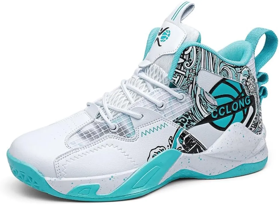 Men's Basketball Shoes Mid Basketball Sneakers Non-Slip Outdoor Cushioning Workout Shoes