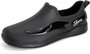 Mens Low Carf Rain Boots Durable Garden Working Shoes Casul Waterproof Shoes Lightweight Fishing Shoes Non Slip Hiking Rain Boots Men Low Top Deck Booties with Comfortable Insole