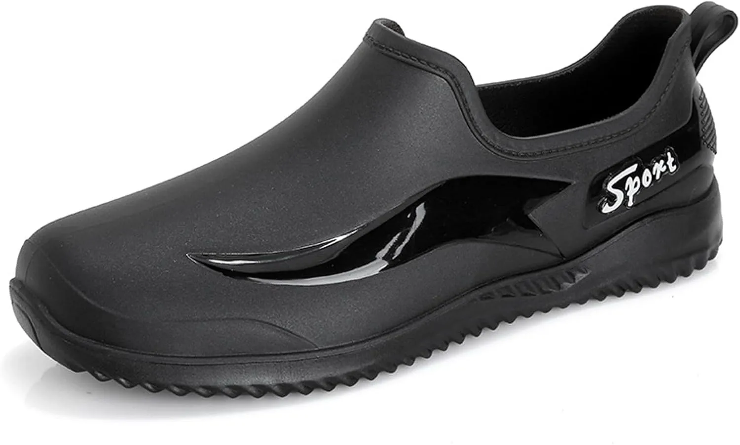 Mens Low Carf Rain Boots Durable Garden Working Shoes Casul Waterproof Shoes Lightweight Fishing Shoes Non Slip Hiking Rain Boots Men Low Top Deck Booties with Comfortable Insole