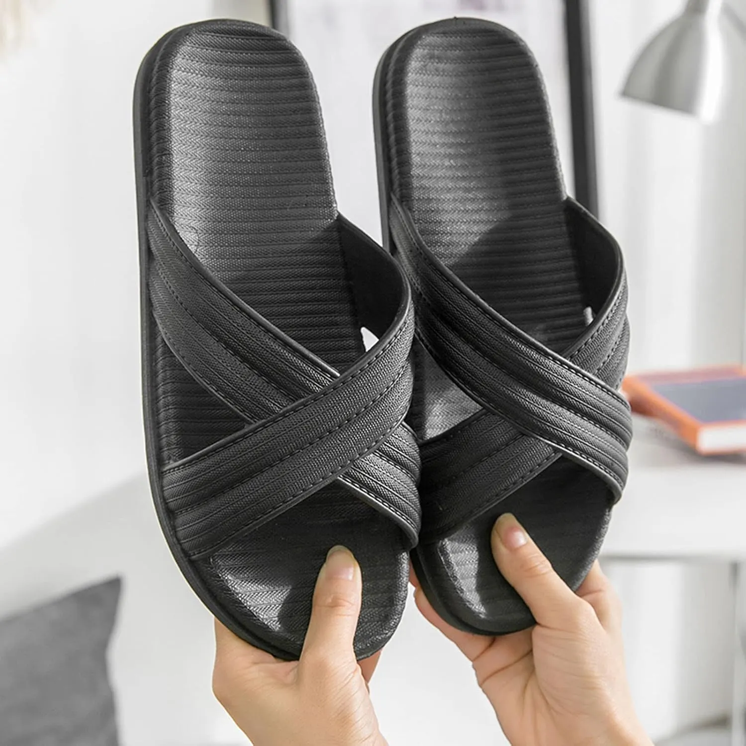 Mens Shower Shoes Shower Shoes Women Mens Slippers Slides for Women Drainage Hole Beach Indoor Slippers