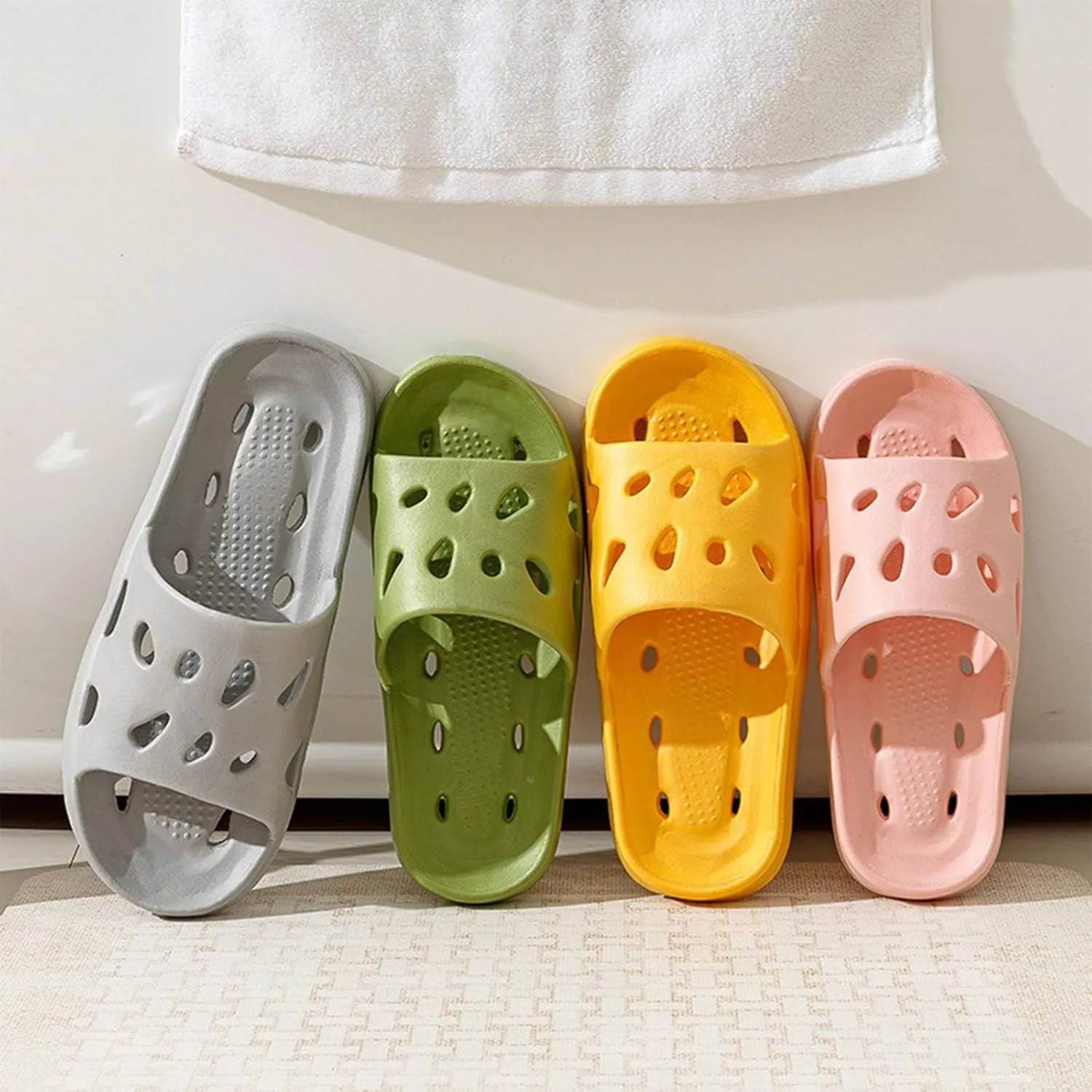 Mens Slides Womens Slides Cloud Slippers for Men Shower Shoes Women House Ultimate Comfort Bathroom Slippers